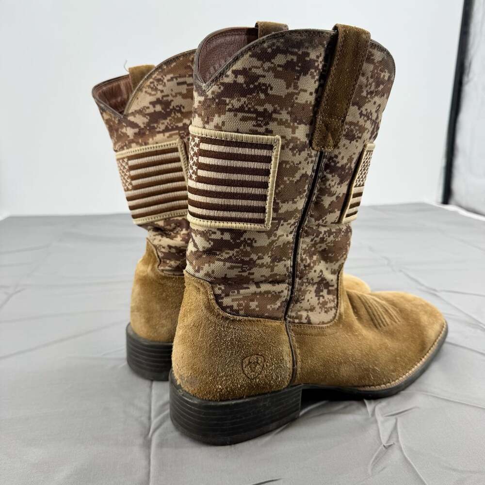 Ariat Patriot Camo US Flag Square Toe Western Boots Size 10D - Picture 2 of 8